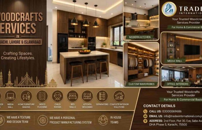 Modern Kitchen Designing and Woodcrafts Services Solutions in Pakistan