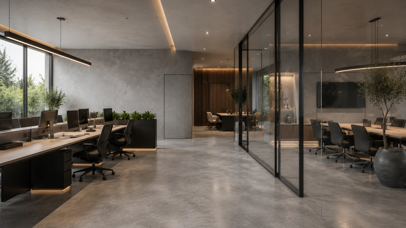 Commercial Office with Microcement