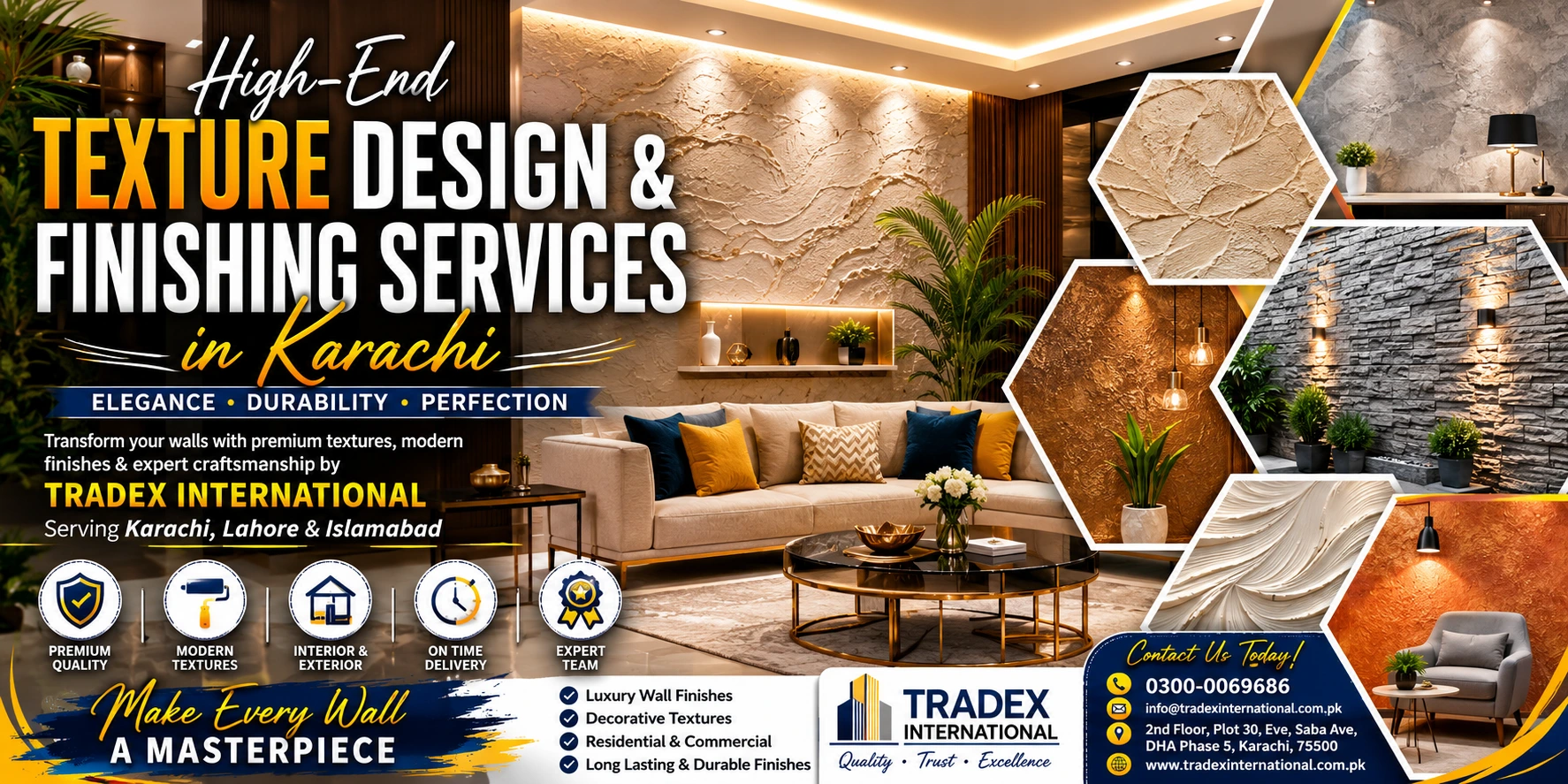 High-End Texture Design & Finishing Services in Karachi 