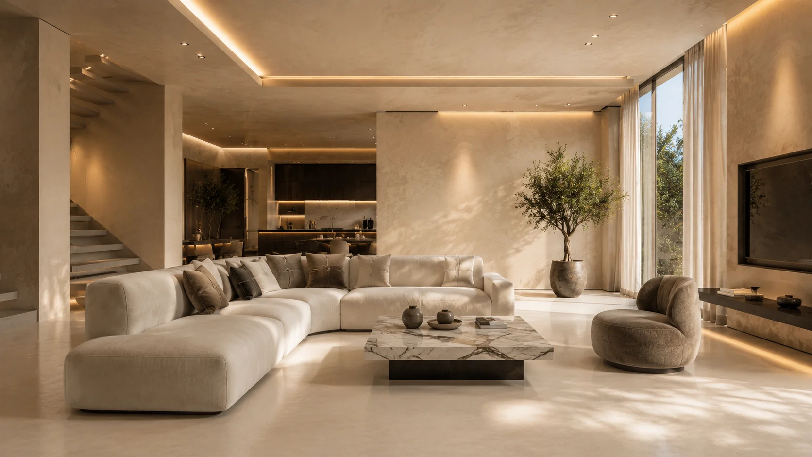 Luxury Microcement Living Room