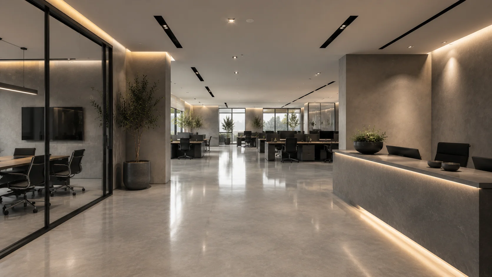 Microcement wall finish in a Karachi living room