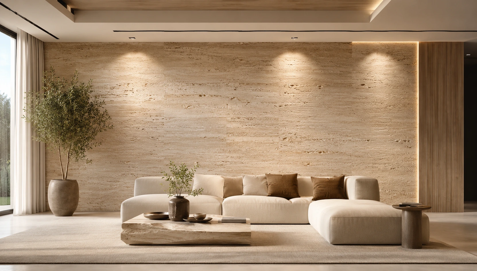 Natural Travertine Texture Finish Services in Karachi