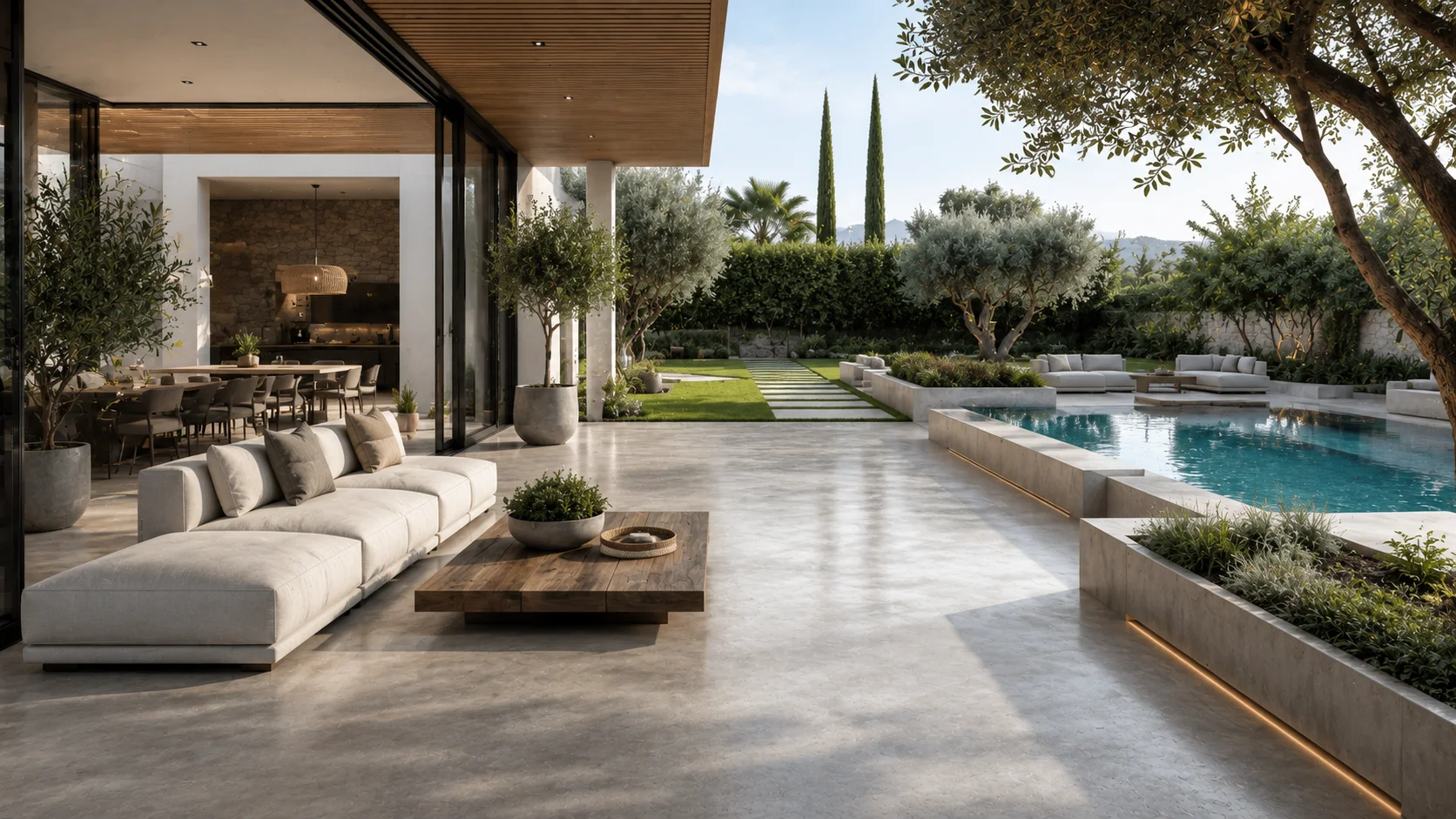 Outdoor Patio with Microcement