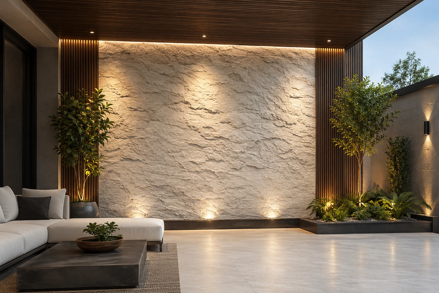 Rockwall Texture Installation in Karachi